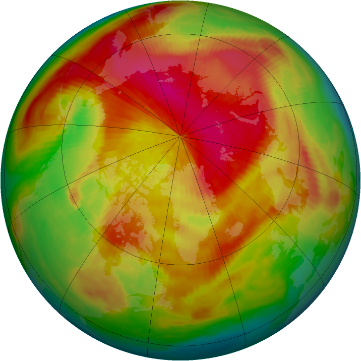 Arctic ozone map for 15 April 1988